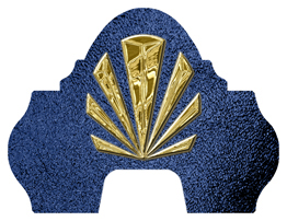 DARAY-L-602-GD-SH-BL Gold Sunburst Shimmer Blue